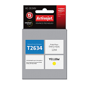 Activejet AE-2634N tinte Epson printerim, Epson 26 T2634 nomaiņa; Augstākā; 12 ml; dzeltens