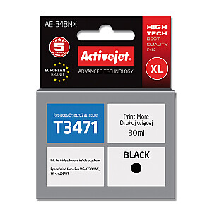 Activejet AE-34BNX tinte Epson printerim, Epson 34XL T3471 nomaiņa; Augstākā; 30 ml; melns
