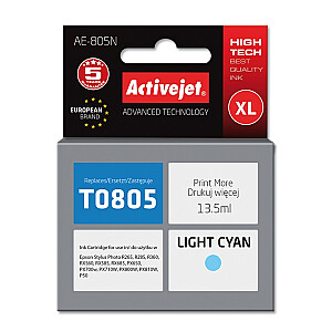Activejet AE-805N tinte Epson printerim, Epson T0805 nomaiņa; Augstākā; 13,5 ml; gaiši zils