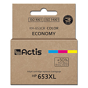чернила для принтера Actis KH-653CR, замена HP 653XL 3YM74AE; Премиум; 18мл; 300 страниц; цвет