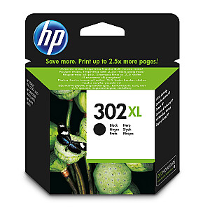 HP 302XL, Оригинальный струйный картридж увеличенной емкости, Черный