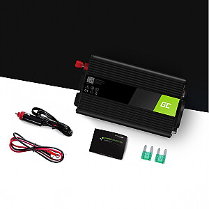 Green Cell strāvas adapteris/invertors INV01DE Auto 300W melns