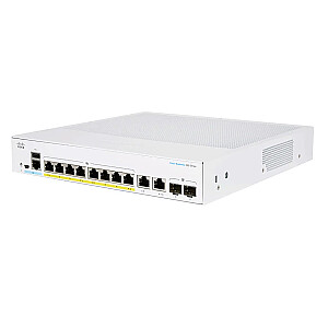 Cisco CBS250-8P-E-2G-EU tīkla slēdzis pārvaldīts L2/L3 Gigabit Ethernet (10/100/1000), sudraba krāsa