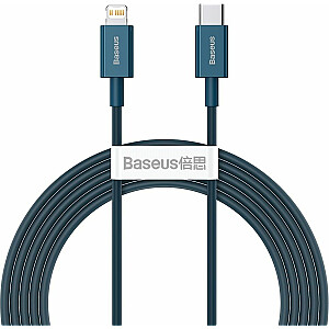 Кабель Baseus USB-C — Lightning, 1 м, синий (BSU2662BLU)