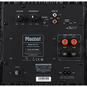Magnat ALPHA RS12 Black Active zemfrekvences skaļrunis 120 W