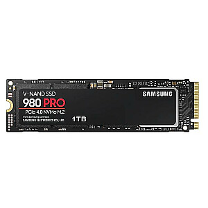 SSD SAMSUNG 980 Pro 1 ТБ M.2 NVMe Скорость записи 5000 МБ/с Скорость чтения 7000 МБ/с 2,3 мм Среднее время наработки на отказ 1500000 часов MZ-V8P1T0BW