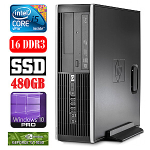 Personālais dators HP 8100 Elite SFF i5-650 16GB 480SSD GT1030 2GB DVD WIN10Pro