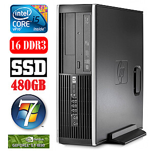 Personālais dators HP 8100 Elite SFF i5-650 16GB 480SSD GT1030 2GB DVD WIN7Pro