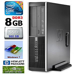 Personālais dators HP 8100 Elite SFF i5-650 8GB 960SSD GT1030 2GB DVD WIN7Pro