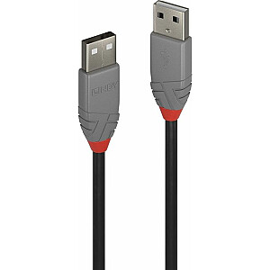Lindy USB-A uz USB-A USB kabelis 5 m melns (36695)