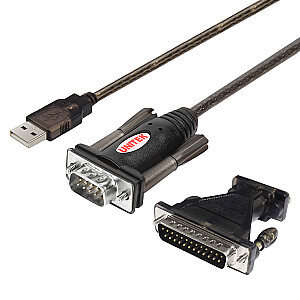 UNITEK Y-105A seriālais kabelis Melns 1,5 m USB Type-A DB-9