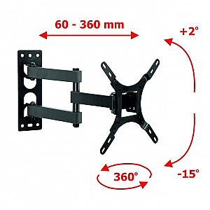 ART AR-57A 106,7 cm (42 collas) monitora stiprinājuma/statīva skrūves, melnas