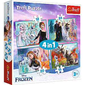 TREFL FROZEN Pužļu komplekts 4in1