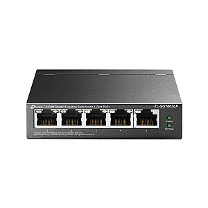 TP-LINK tīkla slēdzis TL-SG1005LP nepārvaldīts Gigabit Ethernet (10/100/1000) Power over Ethernet (PoE) Melns