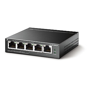 TP-LINK tīkla slēdzis TL-SG1005LP nepārvaldīts Gigabit Ethernet (10/100/1000) Power over Ethernet (PoE) Melns
