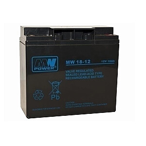 MPL MW POWER MW 18-12 UPS akumulators AGM svina-skābes akumulators Bez apkopes 12 V 18 Ah melns