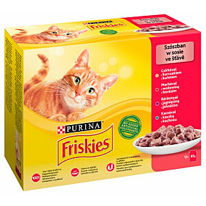 Friskies Mix Meat - Mitrā kaķu barība - 12 x 85g