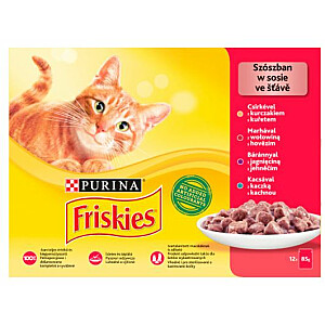 Friskies Mix Meat - Mitrā kaķu barība - 12 x 85g
