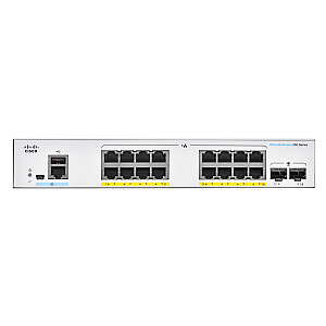 Сетевой коммутатор Cisco CBS250-16P-2G-EU Управляемый L2/L3 Gigabit Ethernet (10/100/1000), серебристый