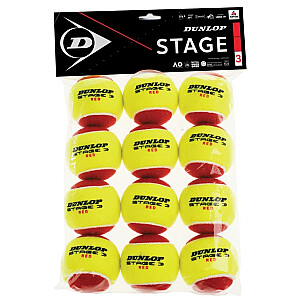 Tenisa bumbiņas Dunlop STAGE 3 RED 12-polybag ITF