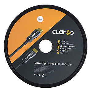 CLAROC HDMI CABLE FIBER OPTICAL AOC, 2.1, 8K, 15M