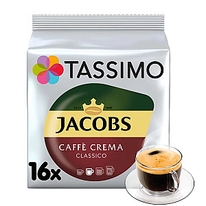 Jacobs Tassimo (16 kapsulas 16 Caffe Crema Classico kafijas tasīšu pagatavošanai)