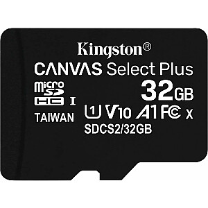Kingston Canvas Select Plus MicroSDHC karte 32 GB 10. klase UHS-I/U1 A1 V10 (SDCS2/32 GB)