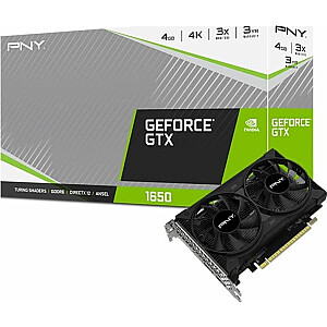 Видеокарта PNY GeForce GTX 1650 с двумя вентиляторами 4 ГБ GDDR6 (VCG16504D6DFPPB)