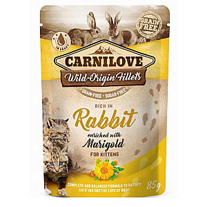CARNILOVE Cat Pouch Rabbit&Marigold - mitrā barība kaķiem - 85 g