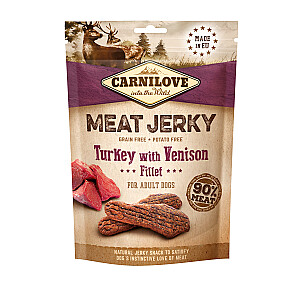 CARNILOVE Meat Jerky Turcija ar brieža gaļu - suņu kārums - 100g