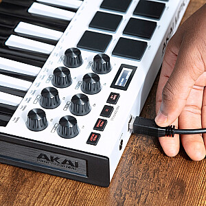 AKAI MPK Mini MK3 tastatūras vadības pults kontrolieris MIDI USB melns, balts