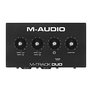 M-AUDIO M-Track Duo USB Аудиоинтерфейс Предварительный усилитель Crystal 16 бит 48 кГц Черный