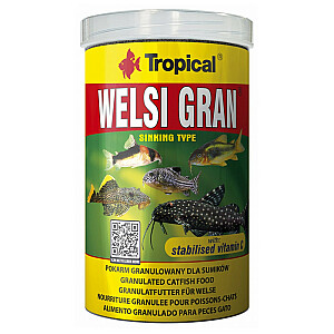 TROPICAL Welsi Gran - barība akvārija zivtiņām - 1000 ml/650 g