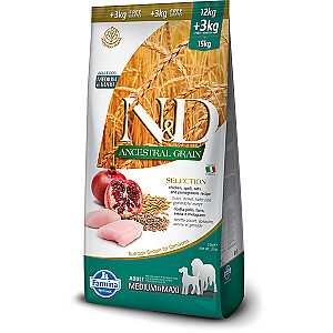 Farmina Pet Food N&D Ancestral Grain Canine 15 kg pieaugušiem cāļiem