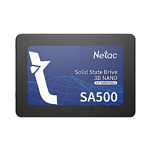SSD NETAC SA500 128GB SATA 3.0 3D NAND Write speed 400 MBytes/sec Read speed 500 MBytes/sec 2,5" TBW 60 TB MTBF 1500000 hours NT01SA500-128-S3X