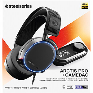 SteelSeries Black, Built-in microphone, USB / 3.5mm, Gaming headset,  Arctis Pro + GameDAC