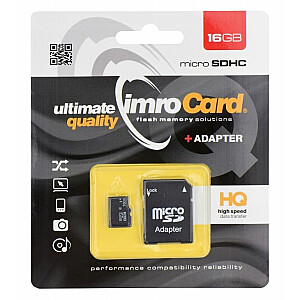 Atmiņas karte IMRO 4/16G ADP 16 GB MicroSDHC Class 4