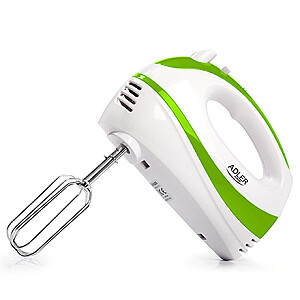 Adler Mixer AD 4205 g Hand Mixer, 300 W, Number of speeds 5, Turbo mode, White/Green