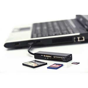 Ednet USB 3.0 MCR karšu lasītājs, melns USB 3.2 Gen 1 (3.1 Gen 1)