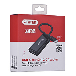 АДАПТЕР UNITEK USB-C - HDMI 2.0, 4K 60HZ, M/F