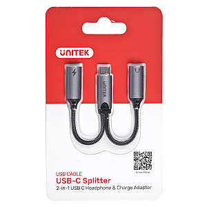 ADAPTERIS UNITEK USB-C — 2 X USB-C, 18 W, AUDIO, M206A