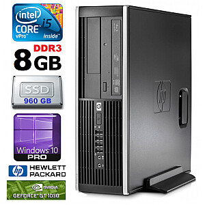Personālais dators HP 8100 Elite SFF i5-650 8GB 960SSD GT1030 2GB DVD WIN10Pro
