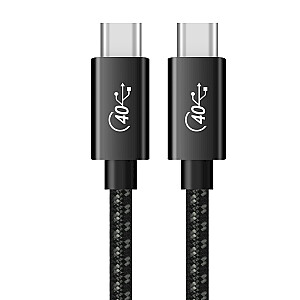 Fusion Superior USB-C —> USB-C datu kabelis 100 W / 40 Gbps / USB 4 GEN 3 / 8K / 1,5 m melns