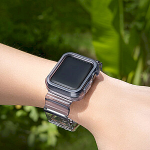 Fusion Light Set silikona siksniņa Apple Watch 42mm / 44mm / 45mm melna