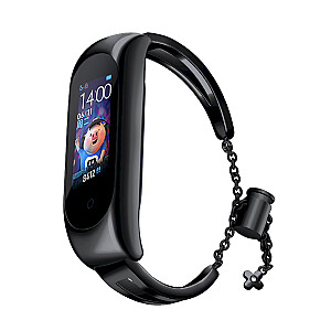Fusion Metal Bracelet siksniņa pulkstenim Xiaomi Mi Band 3 / 4 / 5 / 6 melna