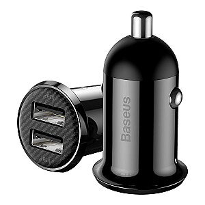 Baseus CCALLP-01 grain pro Автомобильная зарядка dual USB 4.8A черная