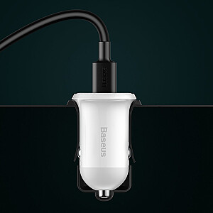 Baseus CCALLP-02 Grain Pro Car Charger Dual USB 4.8A White