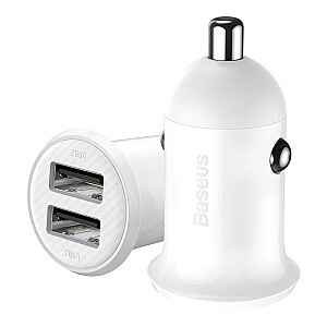 Baseus CCALLP-02 Grain Pro Car Charger Dual USB 4.8A White