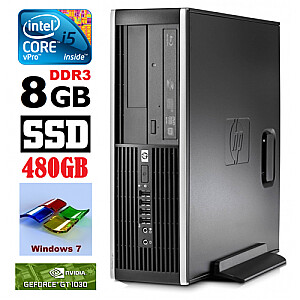 Personālais dators HP 8100 Elite SFF i5-650 8GB 480SSD GT1030 2GB DVD WIN7Pro