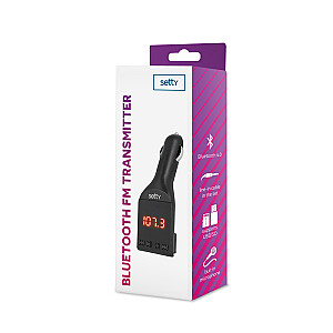 Setty Автомобильный FM Transmitter Bluetooth 4.0 / USB / Micro SD / Aux / LCD / AUX 3.5 mm Kабель / Black
